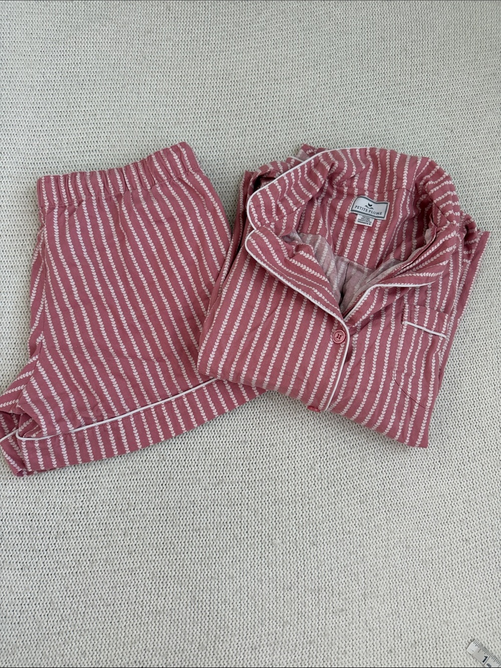 Petite Plume 100% Cotton Heart Striped Pajama Set Size Small